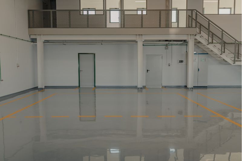 A commercial hall with epoxy floors