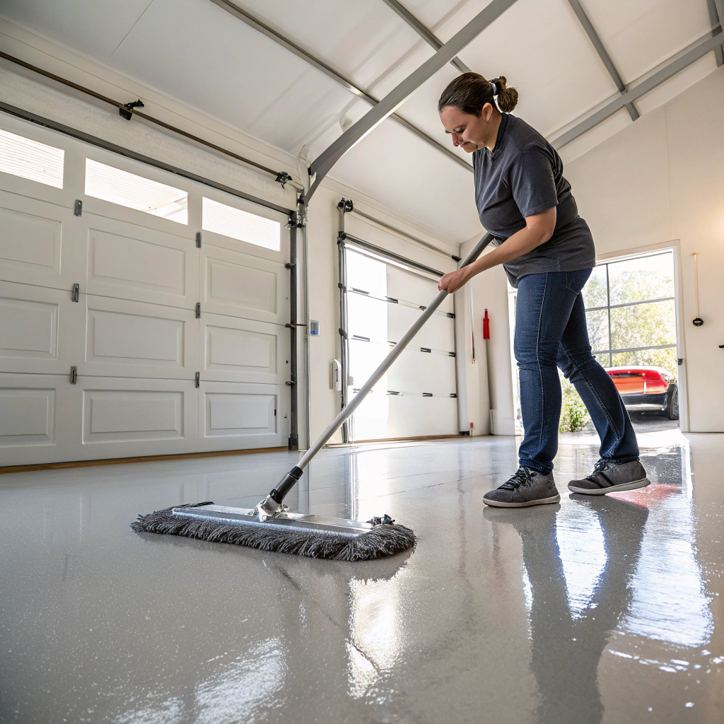 cleaning epoxy garage floor Sunshine Coast